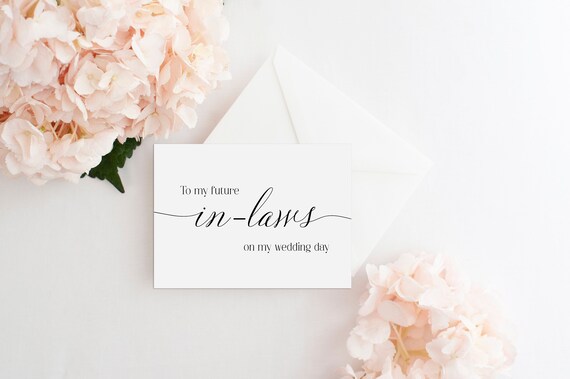 To my future in laws on my wedding day, Wedding card for in laws, Wedding day card, Thank you cards, In laws wedding card, Thank you notes Il_570xn