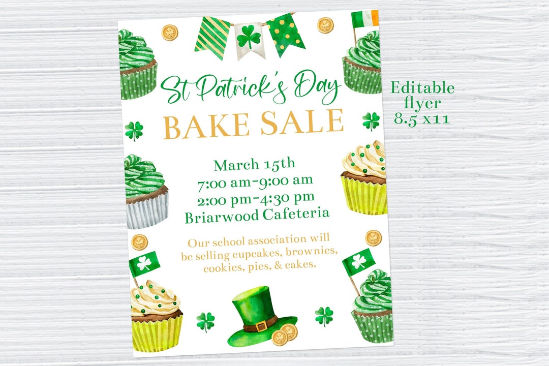 saint pattys day bake sale ideas