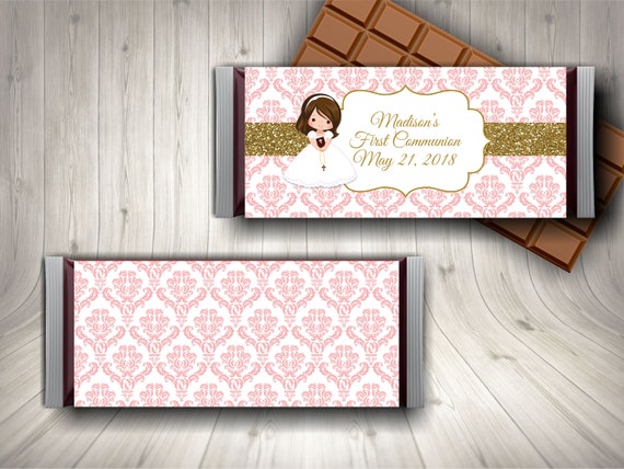 First Holy Communion Candy Bar Wrapper, Holy Communion, First Communion, First Communion Favor, Baptism Favor, Chocolate Bar, Christening Il_570xn