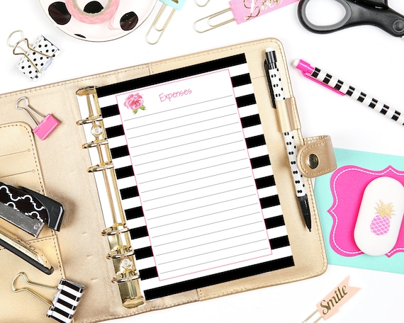 printable planner insert expenses insert planner pages