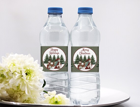 Christmas Party Decorations, Holiday Party, Water Bottle Wrappers, Instant Download, Printable Christmas, Santa Water Bottle Wrap, TCD Il_570xn