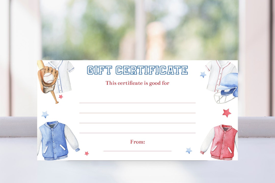 Editable Baseball Gift Certificate Template Printable Baseball Game