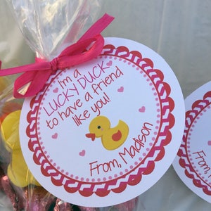 I'm a Lucky Duck, Rubber Ducky, Lucky Duck Valentine, Preschool Valentine, Valentine's Day, Lucky Duck, Daycare Valentine, Kids Valentines image 3