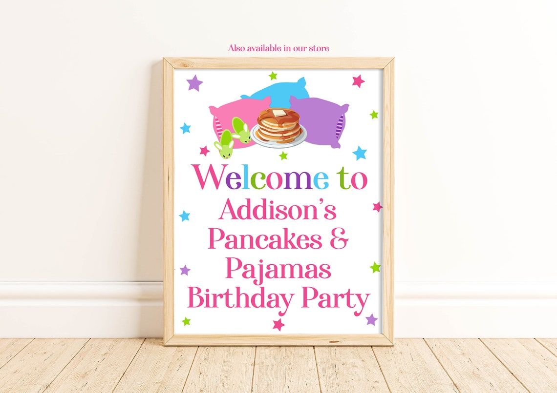 Editable Pancake Bar Sign Template Pancakes and Pajamas Etsy