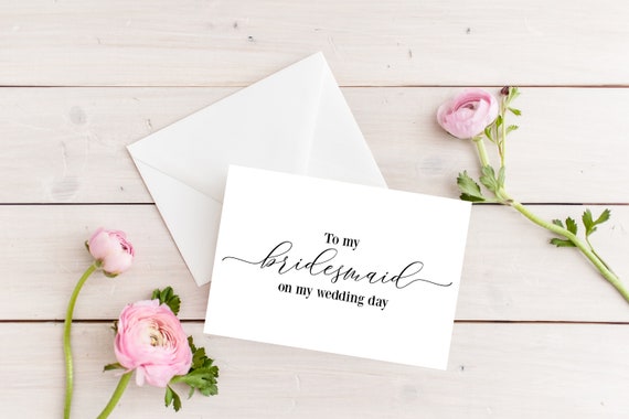 Bridesmaid Card, To my Bridesmaid on my wedding day, Card for Bridesmaid, On my wedding day, Bridal Party Cards, Wedding, Bridesmaid Gift Il_570xn