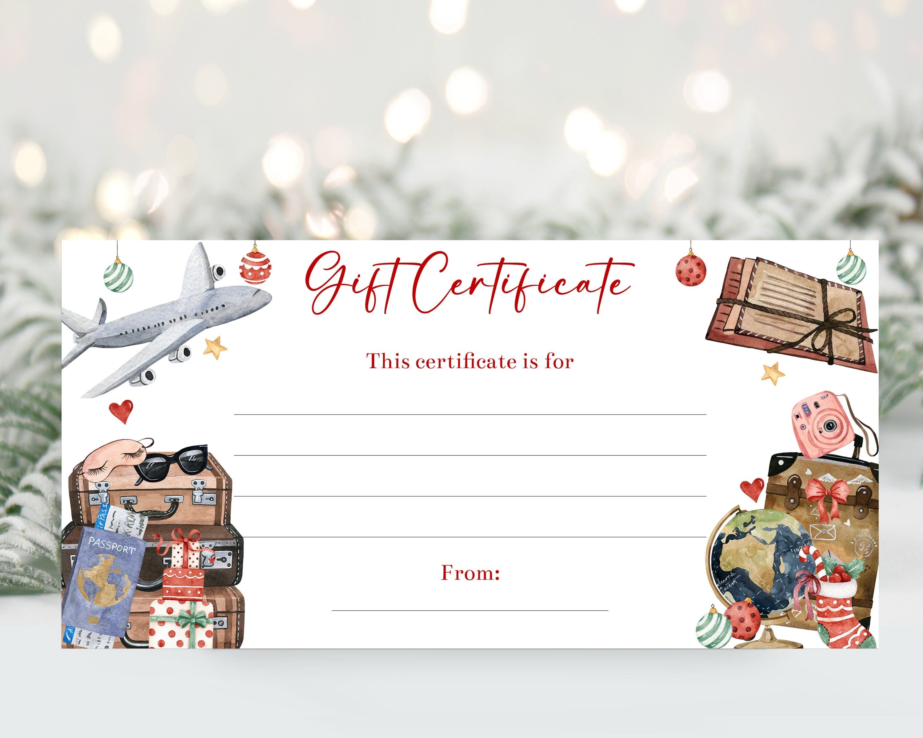 Travel Voucher with Vintage Postal Stamps on Brown Online Gift Certificate  Template - VistaCreate