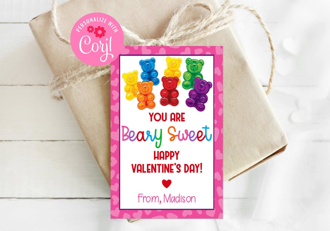 Editable Gummy Bear Tag You Are Beary Sweet Printable - Etsy