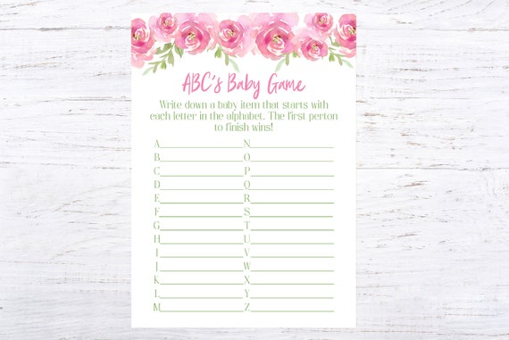 baby items in alphabetical order