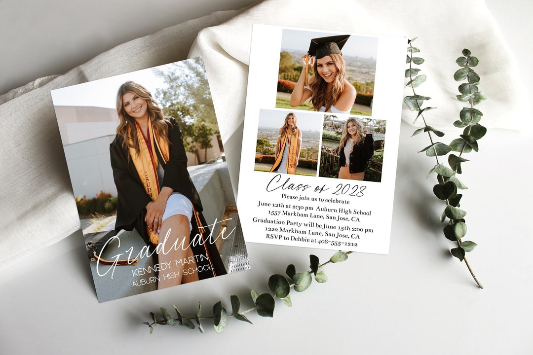 Editable Class of 2024 Graduation Announcement Template Printable