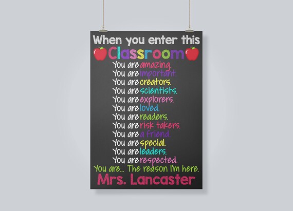 When You Enter This Classroom Sign First Day Of School Sign