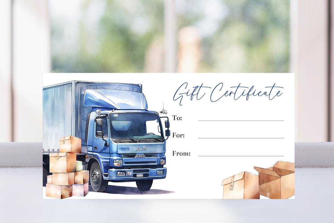 Printable Moving Gift Certificate Template, New Homeowners or Renter ...