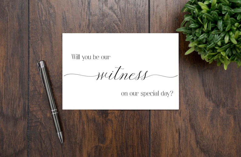 Witness card Will you be our witness proposal card Wedding Etsy