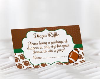 Football Diaper Raffle / Football Shower Game / Football Baby Shower / Sports Diaper Raffle / Sports Baby Shower / Diaper Raffle Ticket