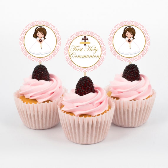 First Communion Cupcake Toppers First Holy Communion First Communion First Communion Cupcake Toppers First Holy Communion First Communion