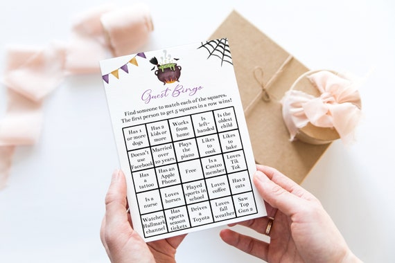 A Baby is Brewing Guest Bingo Game Witch Baby Shower Gender Reveal Halloween Baby Shower Baby Shower Games Printable Instant Download BBWB Il_570xn
