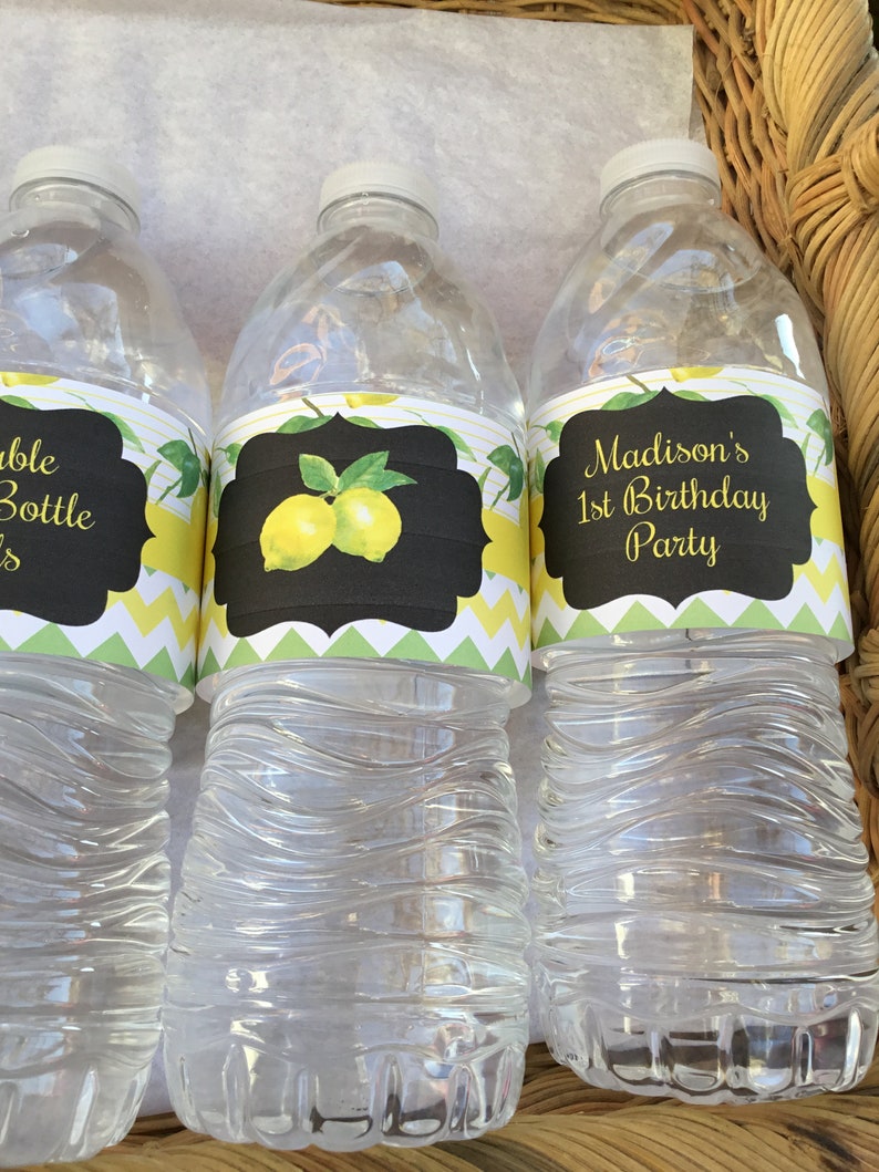 Editable Lemonade Water Bottle Labels Lemonade Decorations Etsy