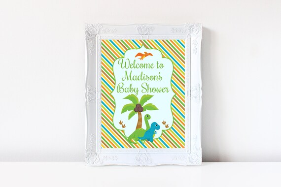 Dinosaur Baby Shower Welcome Sign Door Sign Dinosaur Boy Baby