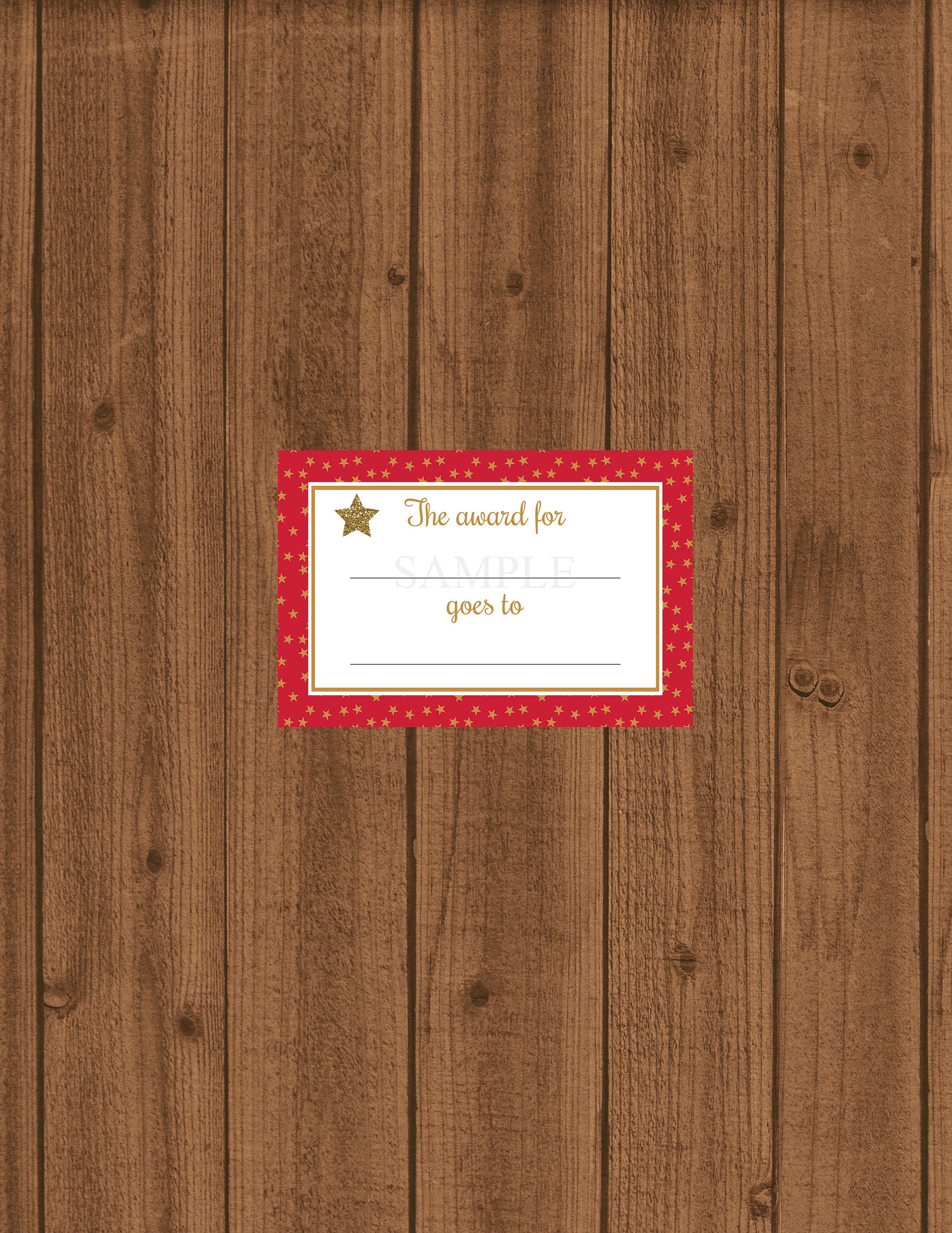 Red Carpet Award Card Red Carpet Certificate Movie Award Etsy