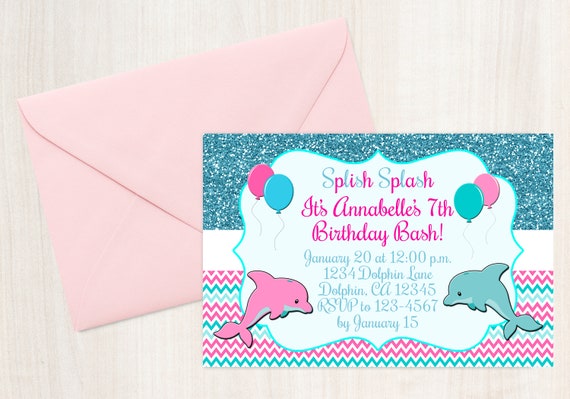 Dolphin Under the Sea Birthday Invitation, Under the Sea Party ...