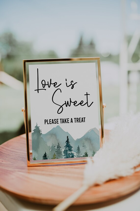 Love is Sweet Please Take a Treat Sign, Mountain Bridal Shower, Rustic Bridal Shower, Treat Sign, Bridal Shower Treats, Wedding Shower, MFBW Il_570xn