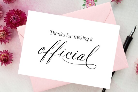 Thank you for making it official, Thank you for marrying us card, Card for Officiant, Officiant wedding card, Minister, Priest, Rabbi Il_570xn