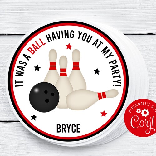 Editable Bowling Party Birthday Favor Tag Printable Bowling - Etsy