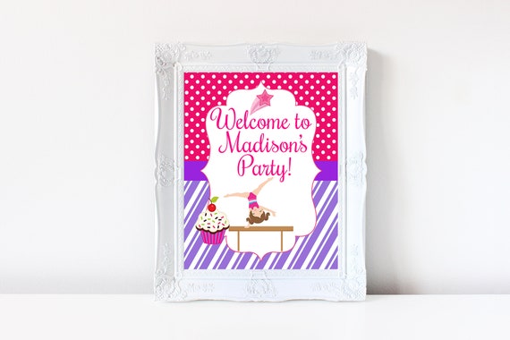 Cupcakes And Cartwheels Welcome Sign Birthday SignGymnastics Party Gymnastics Decoration Door SignPrintable Cupcakes And Cartwheels Welcome Sign Birthday SignGymnastics Party Gymnastics Decoration Door SignPrintable