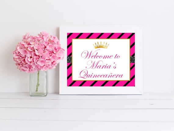 Quinceañera Door Sign, Welcome Sign, Quinceañera Decorations, Quinceaera, Sweet 16 Party, Sweet 16 Decorations, Quinceañera Decor, Printable Il_570xn