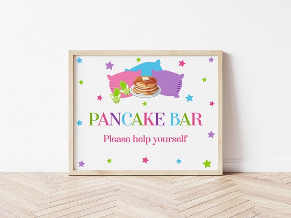 Pancake Bar, Pancake Station Sign, Pancakes and Pajamas, Pancake Party, Pajama Party, Sleepover, Slumber Party, Girls Birthday Party, PANB Il_570xn