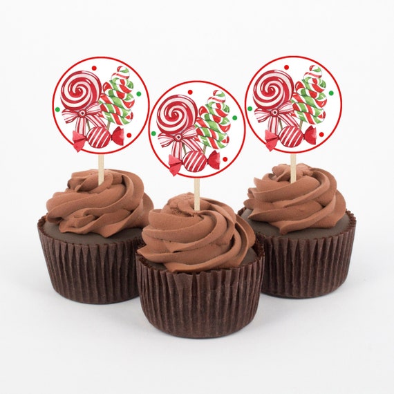 Christmas Cupcake Toppers, Printable Cupcake Toppers, Sweet Celebration