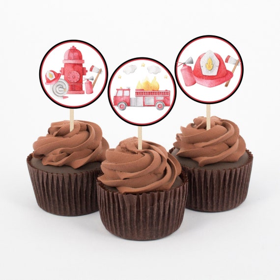 Cupcake Topper Pompieri, 11 Pezzi Pompieri Torta Topper, Decorazioni Torta Fuoco, Firefighter Cupcake Decorazioni, Decorazioni Torta Fuoco, per Compleanni Bambini e Feste Tema