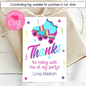 Editable Skating Party Thank You Card, Rollerskating, Roller Skating ...