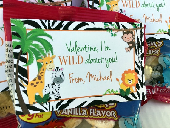Animal Valentine Animal Crackers Valentine Wild About You - Etsy Animal Valentine Animal Crackers Valentine Wild About You - Etsy