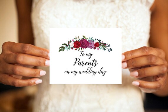 To my Parents on my wedding day, Parents card, Mom and Dad wedding, wedding card, Greeting card, Wedding day card, Wedding, Note to parents Il_570xn