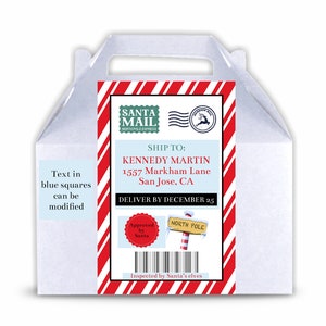 Editable Santa Shipping Label Template for Kids Christmas Gifts ...