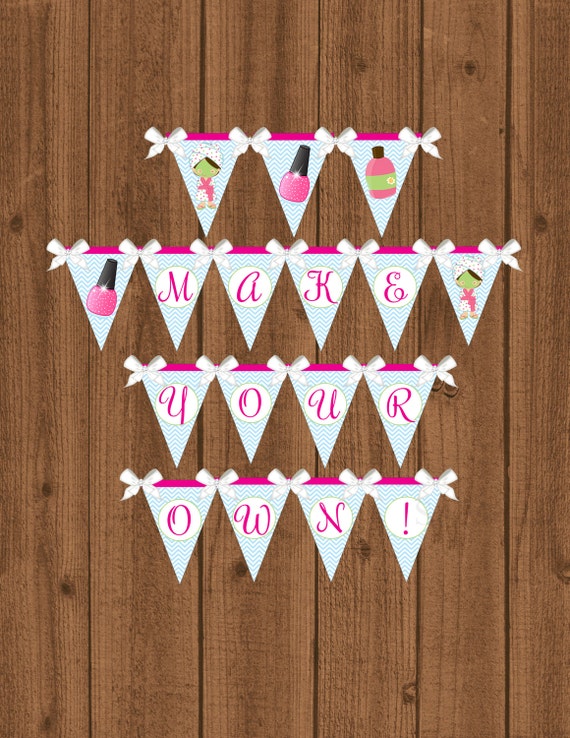 Spa Banner, Spa Birthday Party, Spa Birthday Banner, Girls Birthday Banner, Instant Download, Spa Party, Digital Download, Spa Birthday Il_570xn