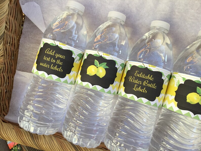 Editable Lemonade Water Bottle Labels Lemonade Decorations Etsy