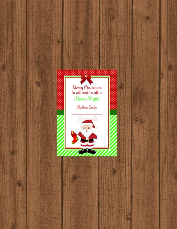 Redbox Gift Tag Movie Certificate To All a Movie Night Etsy