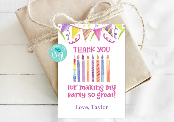 Editable 8th Birthday Favor Tag, Eight is Great Tag, Eighth Birthday, Party  Favor Tags, Corjl, Printable Tags, Instant Download, EIGB by Sweet Party  Wishes | Catch My Party