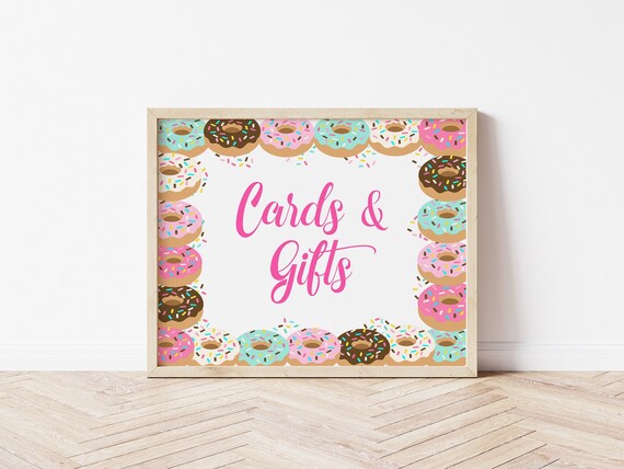 Cards and Gifts Sign, Donut Birthday, Gift Table Sign, Donut Party Decorations, Donut Sign, Instant Download, Donut Birthday Party, DOBP Il_570xn