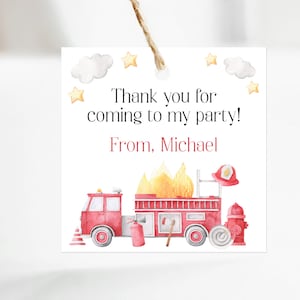 Firetruck Birthday Party Bundle, Editable Fireman Party Set, Fire Truck Birthday Party Invitation and Decorations, Firefighter, Corjl FWBP image 8