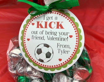 Soccer Valentines, I get a Kick out of being your friend Valentine, Sports Valentines, Boy Valentine, Girls Valentines, Kids Valentines