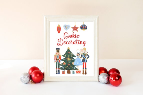 Nutcracker Christmas, Cookie Decorating Sign, Christmas Party Decorations, Holiday Party, Instant Download, Holiday Party Activity, RNUT Il_570xn