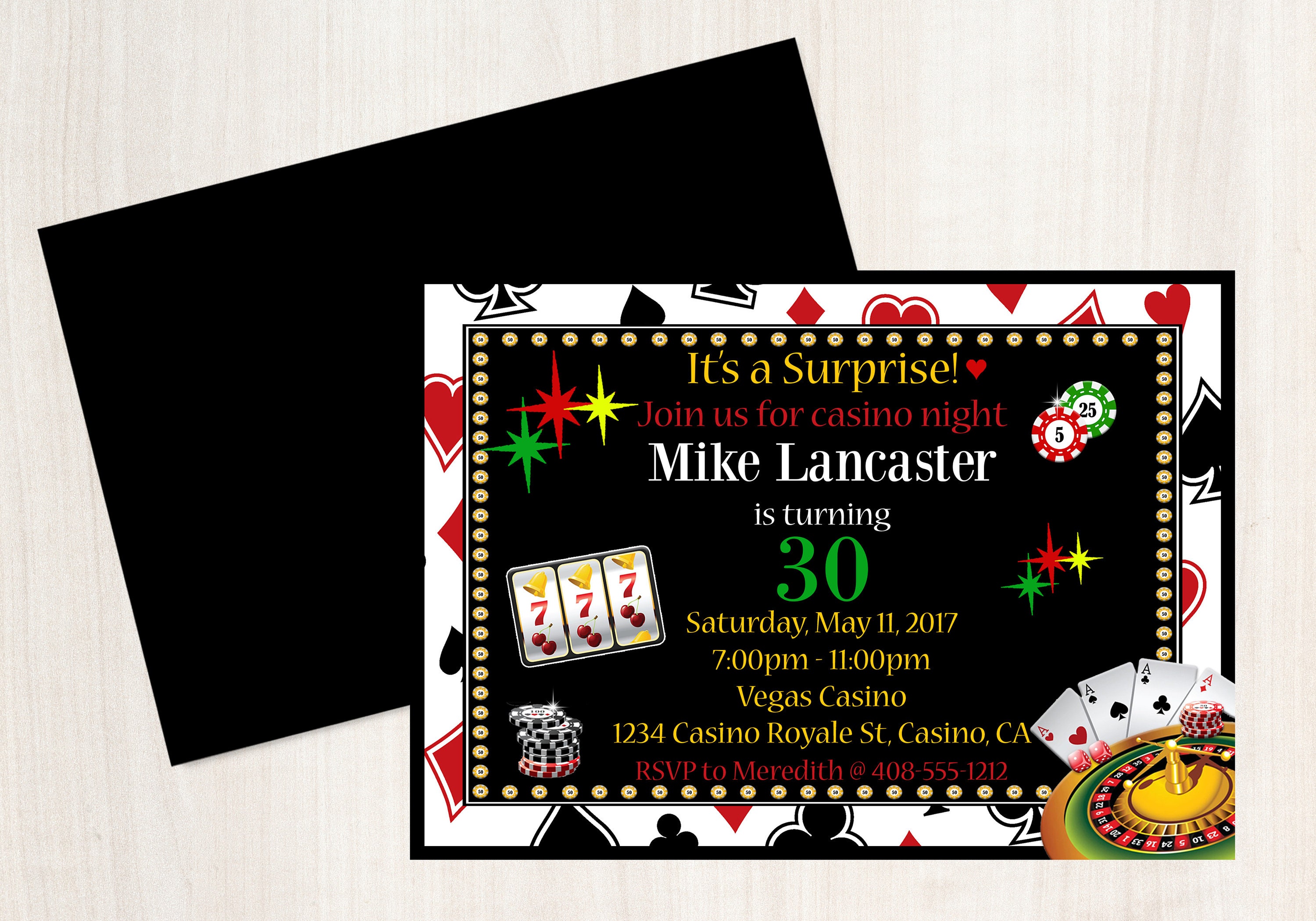 Casino Nacht Party Einladung Casino 30 Geburtstag ðZoomen