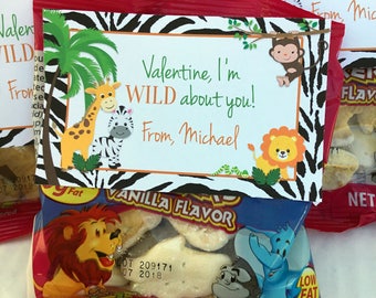 Animal Valentine, Animal Crackers, Valentine, Wild About You, Valentine's Day, Kids Valentines, Class Valentines, School Valentine, Crackers
