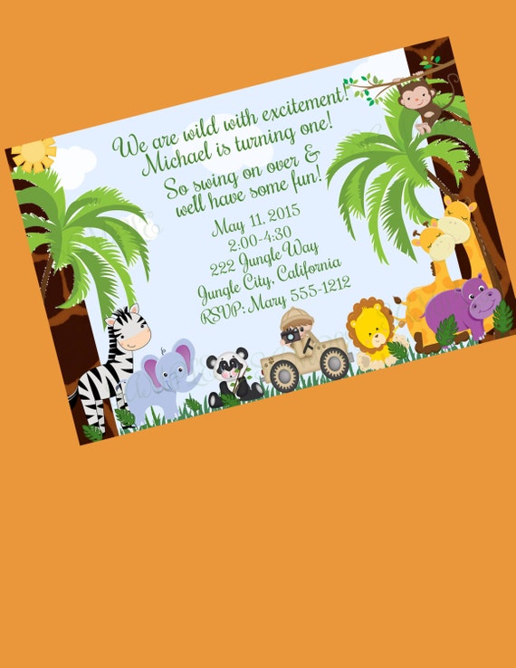 Jungle Invitation, Jungle Baby Shower, Jungle Birthday, Safari Invitation, Jungle Invite, Baby Shower Invitation, Boy Baby Shower Invite Il_570xn