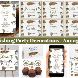 Fishing Party Decorations Printables Editable / Gone Fishing