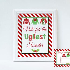 Ugly Sweater Party, Ugly Sweater Contest, Ugly Sweater Christmas, Holiday Party, Ugly Sweater Ballot, Christmas Party, Printable Christmas
