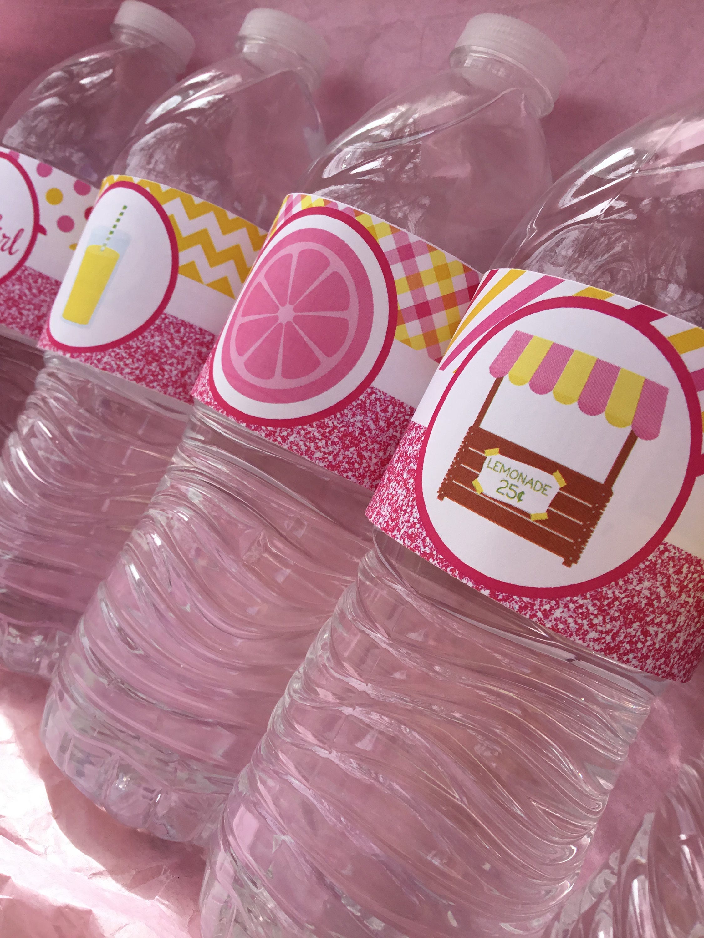 Pink Lemonade Baby Shower Lemonade Water Bottle Label Pink Pink Lemonade Baby Shower Lemonade Water Bottle Label Pink