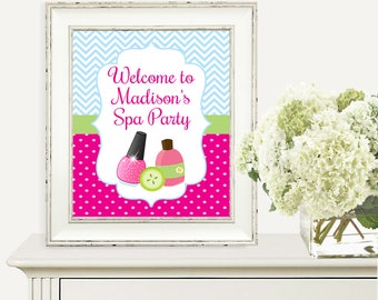 Spa Welcome Sign, Spa Party Decor, Spa Party, Welcome Sign, Spa Printable, Welcome Door Sign, Spa Sign, Spa Door Sign, Spa Decorations